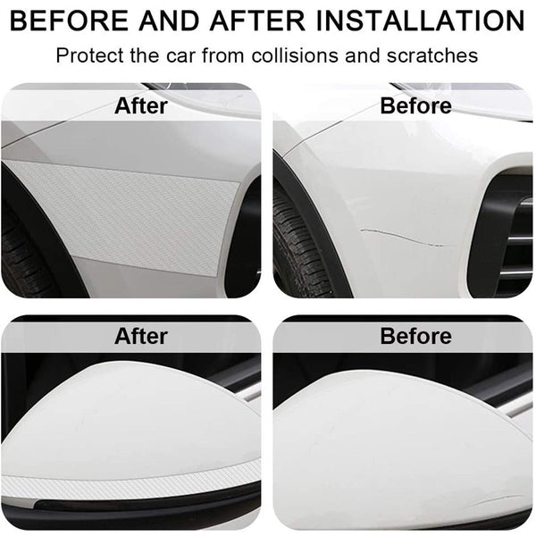 2X Car Door Sill Protector Edge Sticker Carbon Fiber Rubber Bumper Guard Strip