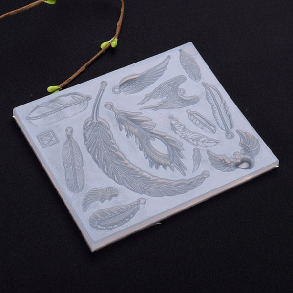 2pcs Resin Casting Mould Feather Molds Jewelry Pendant Silicone DIY Making Wing