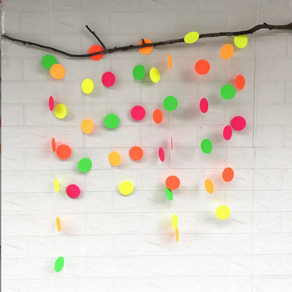80s Neon Garlands Circle Glow in The Ultraviolet Light Supplies Party Decoration
