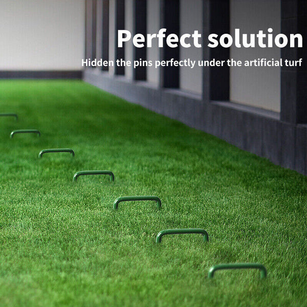 50PCS Synthetic Artificial Grass Turf Pins U Shaped Fastening Pegs Lawn Weed Mat