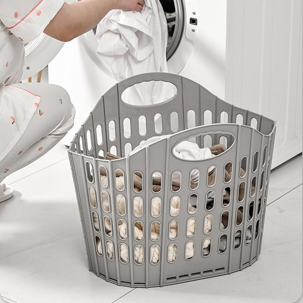 2PCS Foldable Laundry Basket Large Plastic Clothes Storage Hamper
