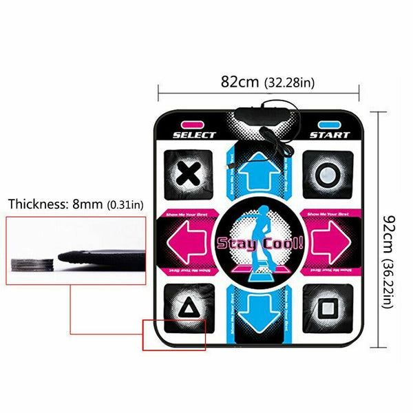 USB Dancing Mat Step Blanket Dance Mat Pad Non-Slip For PC TV AV Video Game