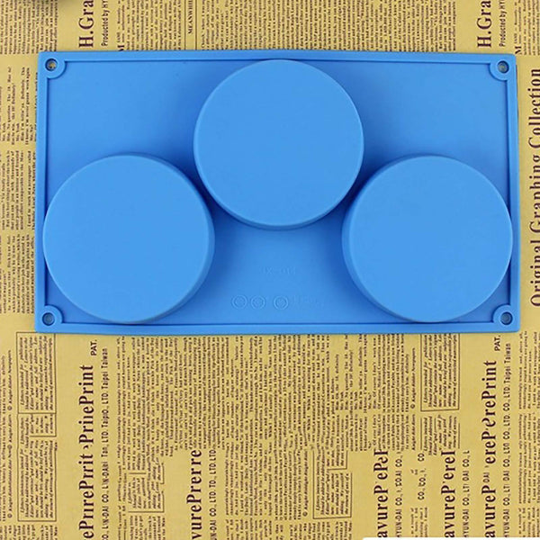 3 Holes Silicone Cake Pie Custard Tart Resin Mold Bakeware Coaster Tray Moulds
