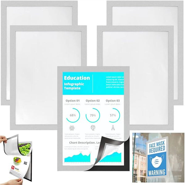New Sign Holder Display Poster Self Adhesive Magnetic A4 Wall Windows Door Glass