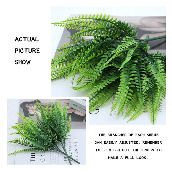 1-10x Artificial Boston Fern Leaf Home Artificial Plant Flower Garden Decoration