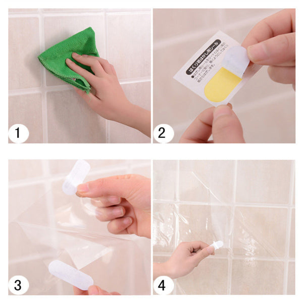 Kitchen Tile Clear Sticker Self-adhesive Oil-proof Waterproof Cabinet Wall Decor