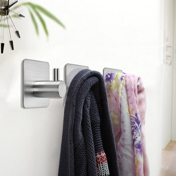 5pcs Adhesive Hooks Stainless Steel Hooks for Home Office and Outdoor Hanging AU