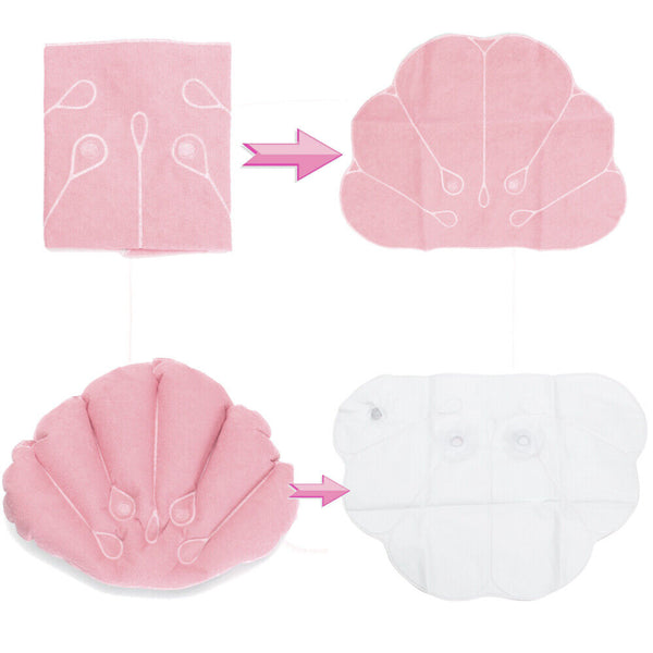 Bath Pillow Soft Covering Inflatable Shape Vinyl Terrycloth Shell