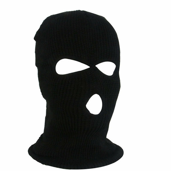 Black 3 Hole Balaclava Ski Mask Windproof Face Cover Neck Warmer