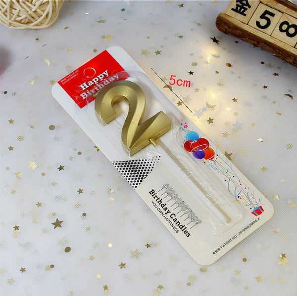 Gold Number Birthday Candle Cake Topper Party Decoration 0-9