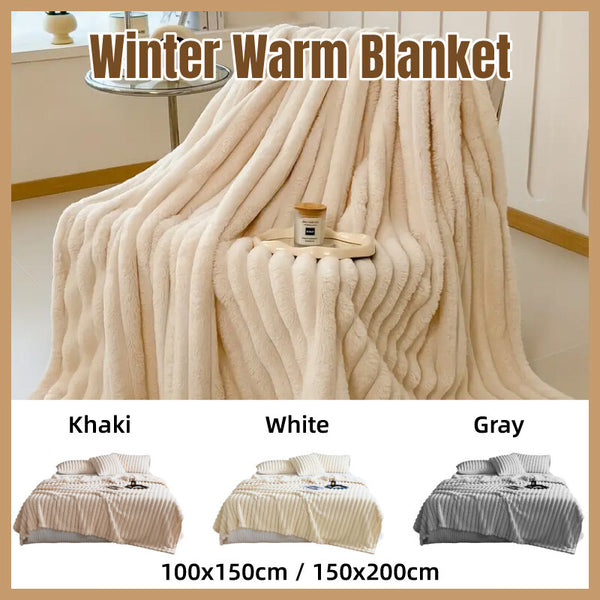 Plush Throw Blanket Soft Warm Sofa Bed Blanket for All Seasons