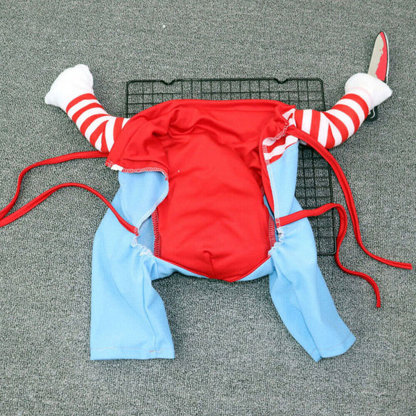 Halloween Pet Dog Cat Fancy Costume Chucky Cosplay Poppy Dress Clothes Jumpsuits