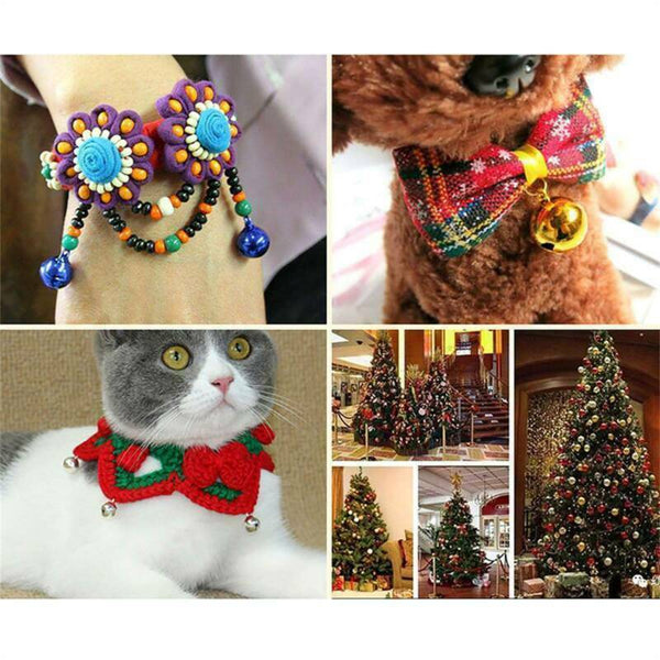 50PCS jingle bells aluminium beads 8mm christmas decoration mixed colours charms