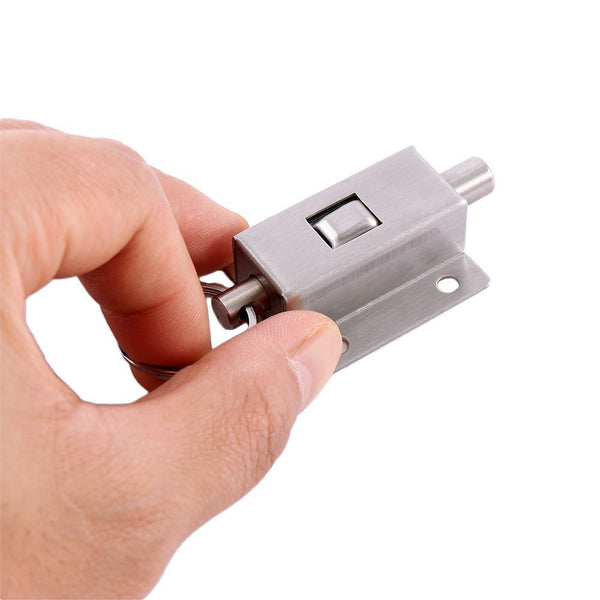 1 PC Door Barrel Bolt Stainless Steel Ring-Pull Spring Loaded Sliding Latch New