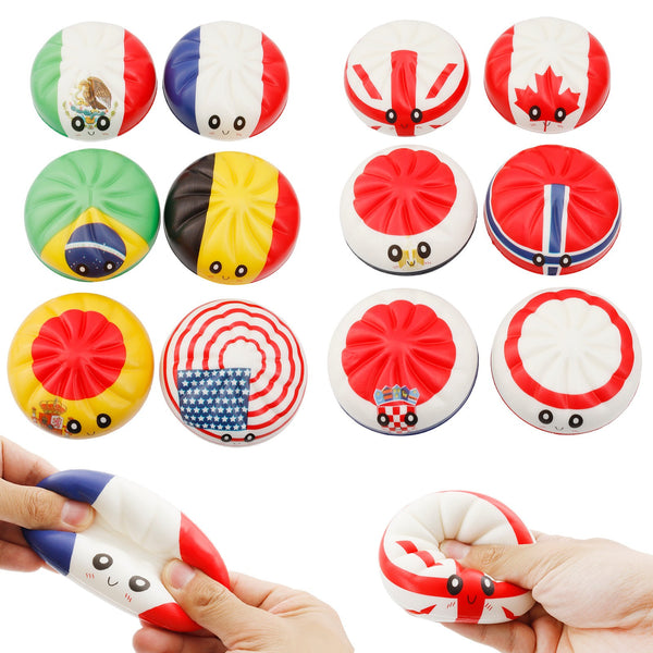 6X World Cup Giant Glitter Colorful Dumplings Squeeze Toy Dumpling Squishies Toy