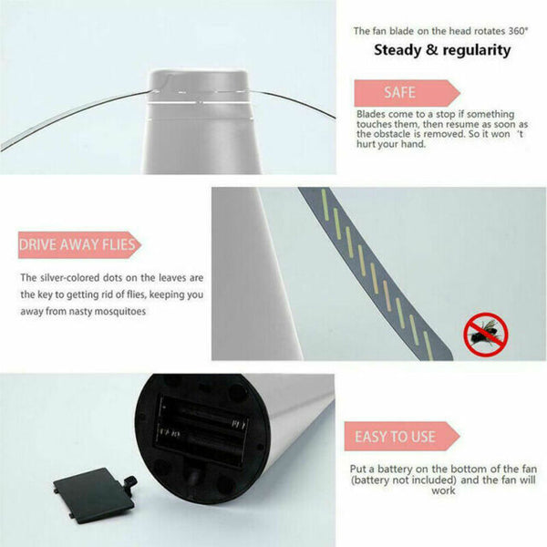 Automatic Fly Trap Fly Repellent Fan Keep Flies+Bugs Away From Food Home Outdoor