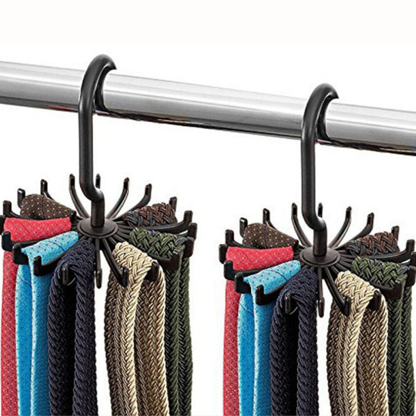 360° Rotating Scarf Rack Tie Belt Storage Holder Hanger Stand Clothes Organiser