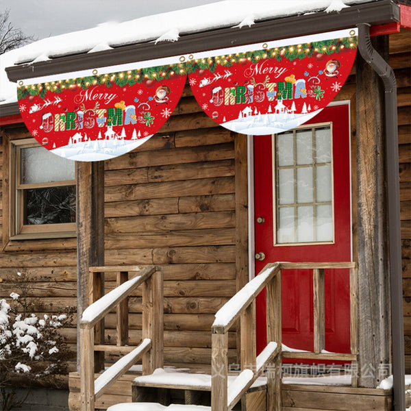 Merry Christmas Xmas Outdoor Banner Flag Pulling Santa Claus Hanging Decoration