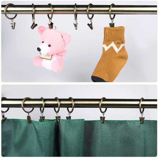 10-100X Multipurpose Window Curtain Clothes Metal Clips Rings Hook Hanging New A