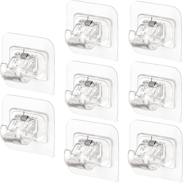 10X Nail Free Curtain Rod Clip Self Adhesive Curtain Adjustable Rod Holder Hooks