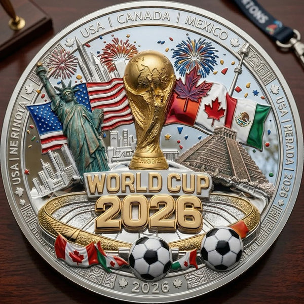 3D Commemorative Coin Football Souvenir Collectible USA Canada Mexico 2026