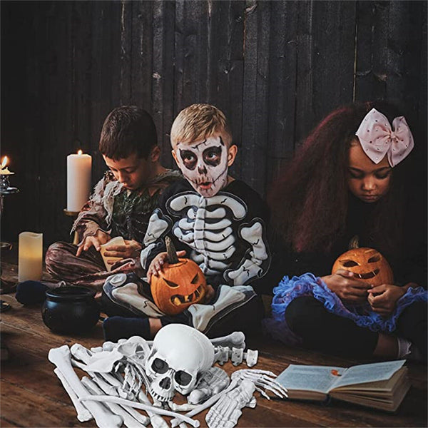 12PCS Christmas Skeleton Bones Skull Body Part Prop Graveyard Outdoor Decoration