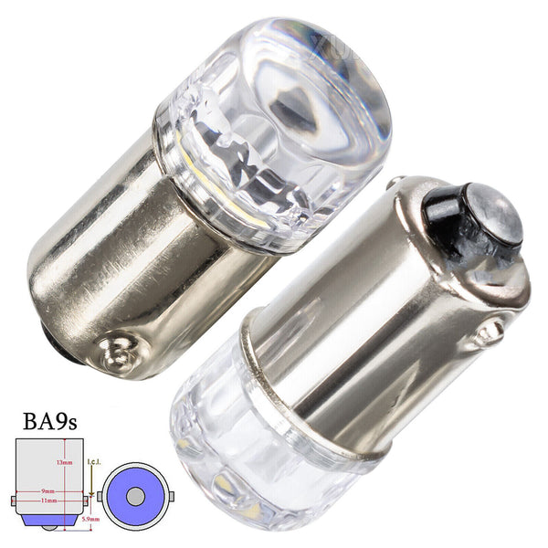 4X BA9S BAYONET WHITE LED LIGHT BULB 2SMD 2835 PARKER CAR GLOBE INTERIOR LED 12V