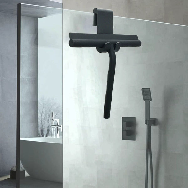 Shower Squeegee Window Cleaner | Bathroom Glass Cleaning Scraper with Hanging Hook