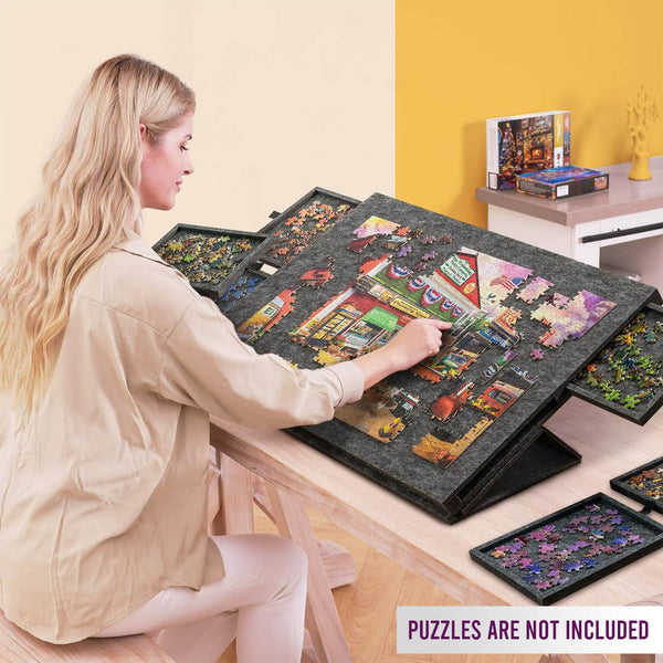 1000pcs jigsaw Puzzle Board Portable Felt Puzzle Plateau 6 Drawers Puzzle Table