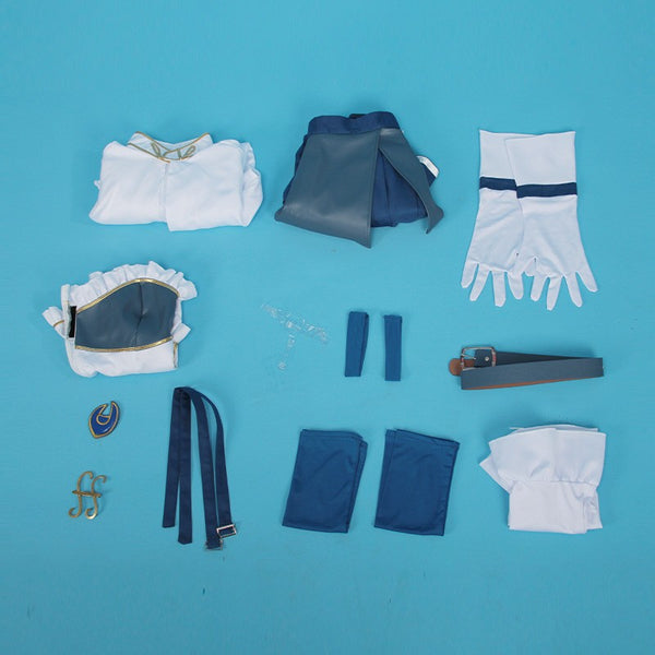 Sayaka Miki cosplay costume full set flat lay – Madoka Magica pieces