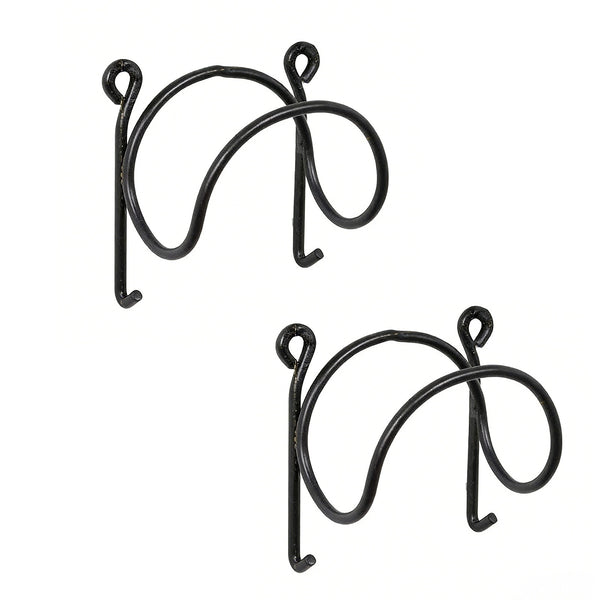 2 Pack Black Towel Rack Hangers – Space Saving Wall Organizer for Bathroom and Kitchen