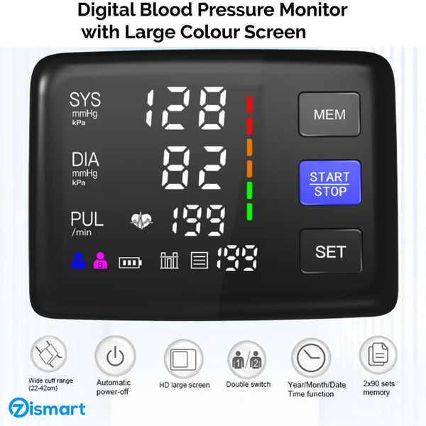 For Home Blood Pressure Monitor Heart Rate BP Machine Sphygmomanometer Upper Arm