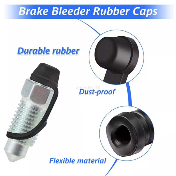 80X Set Brake Bleeder Screw Caps Grease Zerk Fitting Cap Rubber Dust Cover New