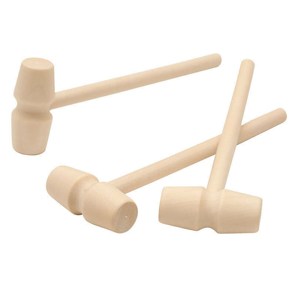 50X Mini Wooden Hammer For Chocolate Breakable Heart Hammer Mallet Smash DIY Toy