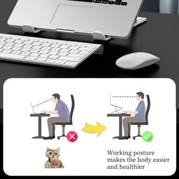 Foldable Laptop Stand and Tablet Holder – Adjustable Portable Desktop Riser for Notebook, iPad and Tablet