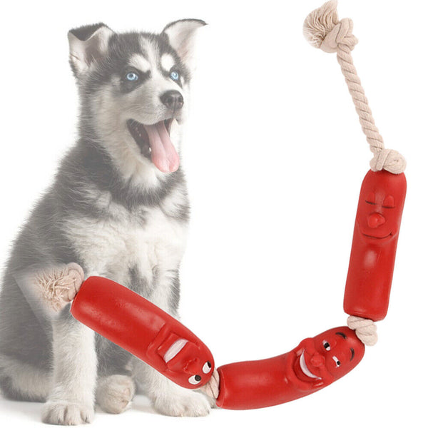 Great Fun & Exercise Tug Of War Pet Basic Rope Sausage Toy