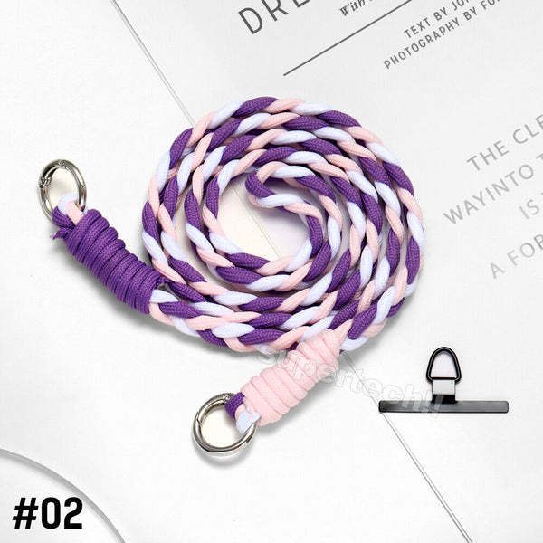 Braid Mobile Phone Lanyard Strap Hanging Neck Strap With Free Metal Patch OZ