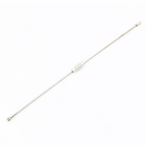 5Pcs Stainless Steel EDC Aircraft Cable Wire Loop Tag Key Chain Ring Screw Lock