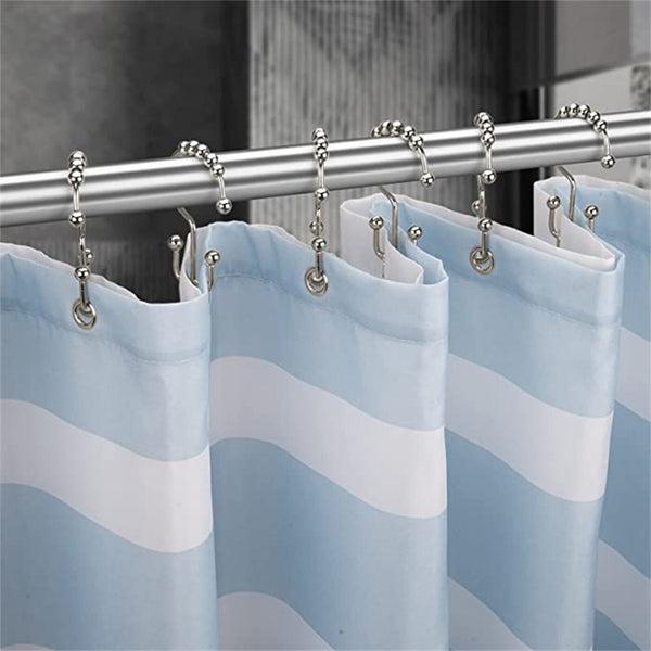 24X Shower Curtain Hooks Rings Rust-Resistant Metal Double Glide Shower Hooks