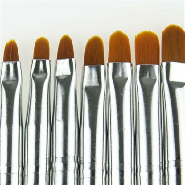 Nail Drawing Pen,Nail Art Pen Brush Acrylic Round Flat Painting Drawing Tools