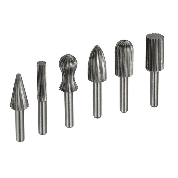 6/12pcs Tungsten Steel Carbide Burrs For Rotary Drill Bit Die Grinder 6mm Shank