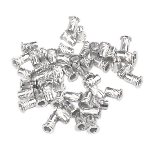 100pcs M6 Thread Carbon  Steel  Flat Head Rivet Nut Rivnut-Insert Nutsert AU