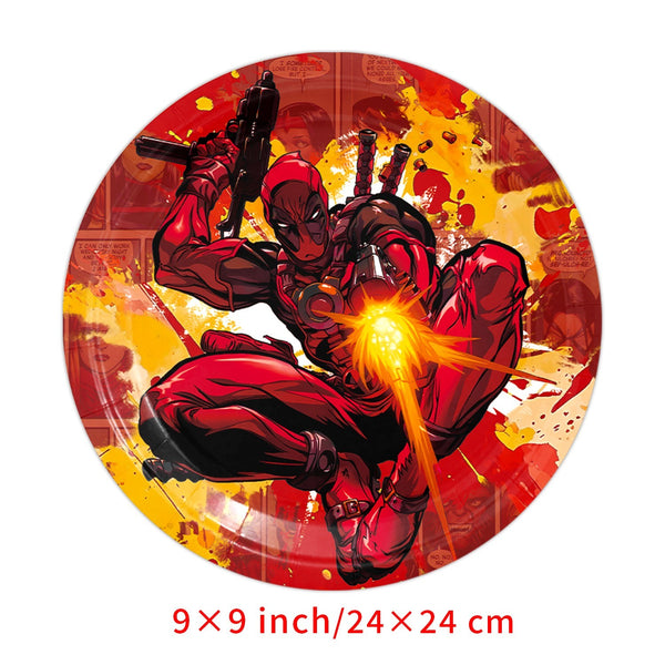 Deadpool Tableware Party Supplies Birthday Banner Topper Balloon Plate