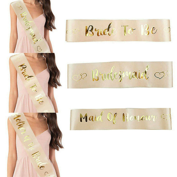 Bride To be Hens Party Sash Sashes Night Bachelorette Bridal Bridesmaid Sashes