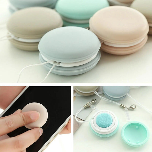 1-8PCS Macaron Shaped Mobile Phone Screen Lens Glasses Wipe Cleaning Candy Color
