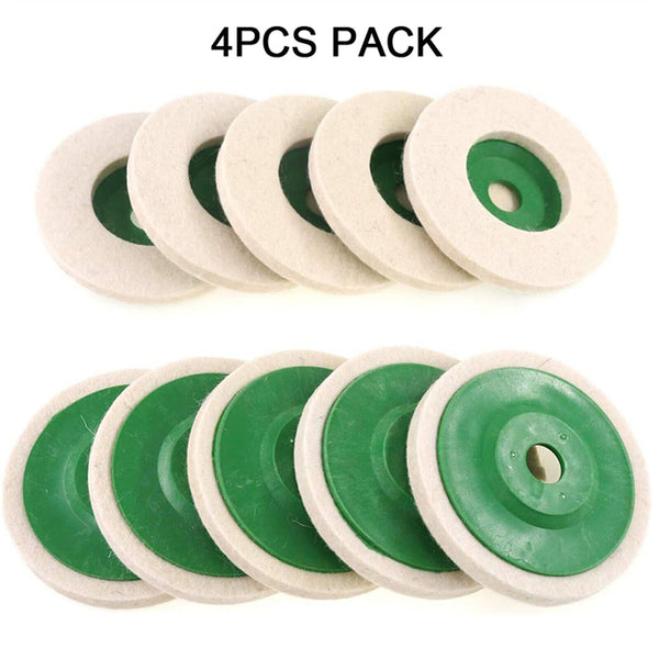 4pcs 5inch Wool Buffing Grinder Wheel Felt Polishing Disc Pad Set Tool 125mm AU