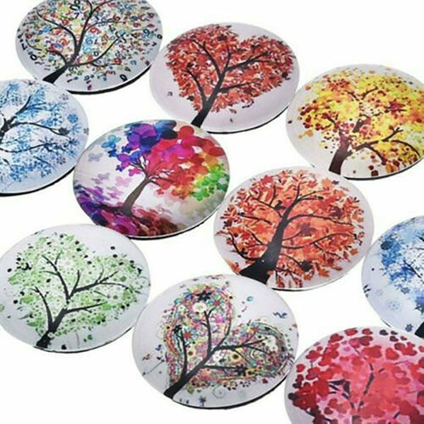 24 pcs Fridge Magnets Tree Of Life Glass Stickers Whiteboard Decoration For Home