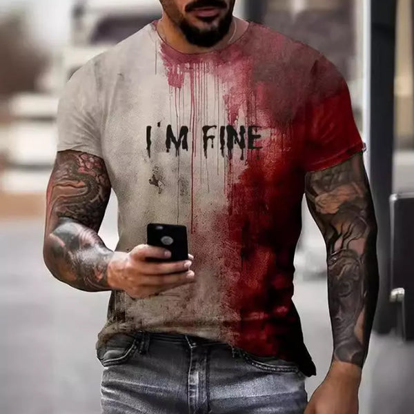 Im-Fine Bloody Shirt Halloween Bloody Cloth Men Horror Tshirts Funny Shirts Gift
