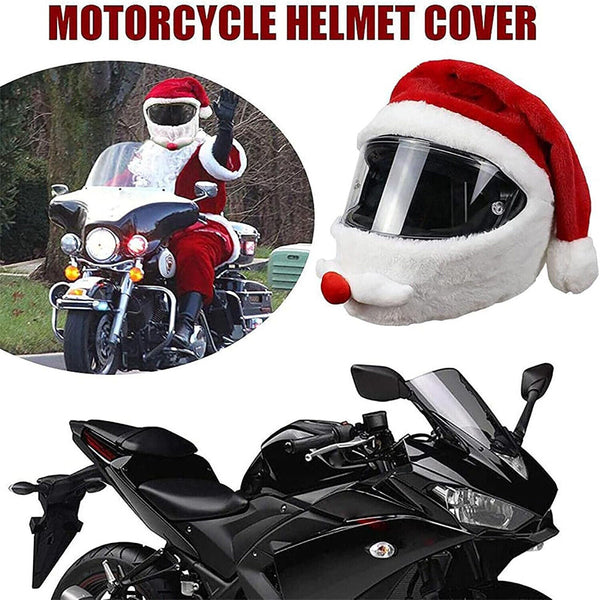 Christmas Helmet Cover For Motorcycle Motorbike Helmet Case Santa Claus hat
