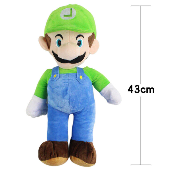 25/43cm Luigi Doll Super Mario Bros Plush Soft Toy Stuffed Animal Teddy